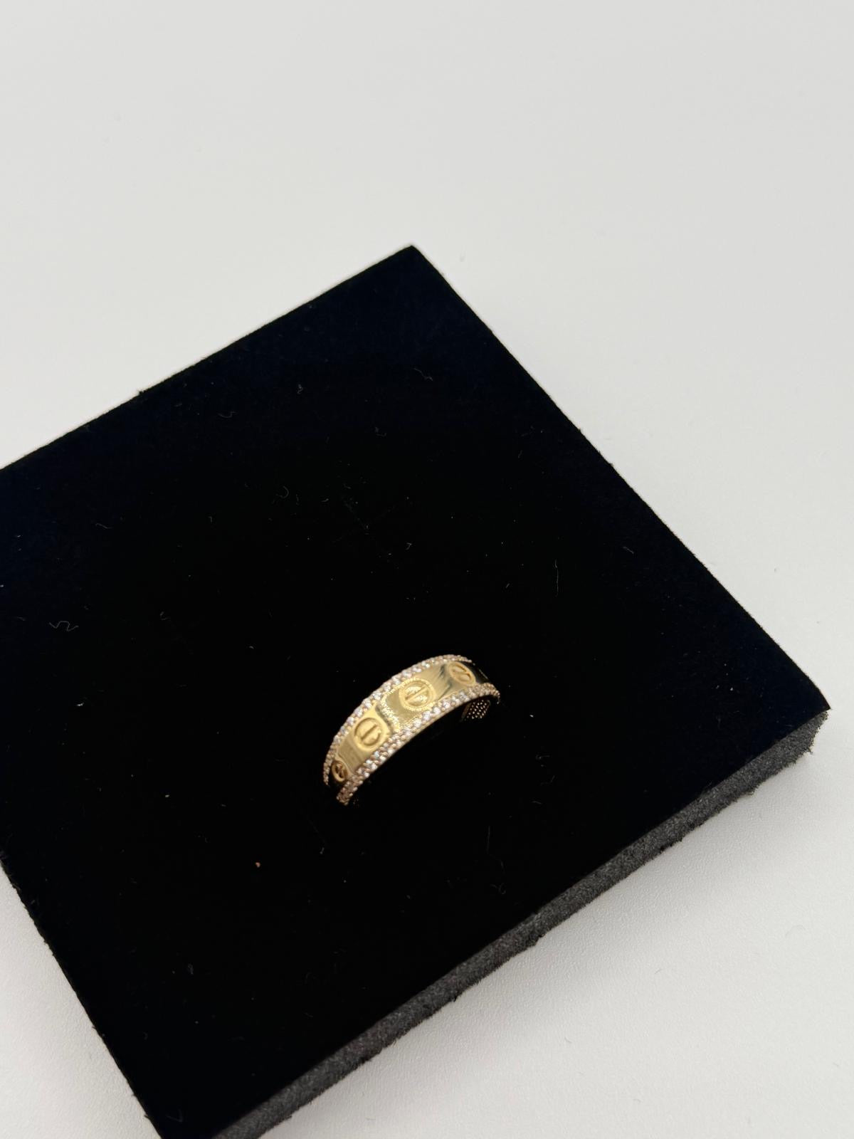 Anillo Tornillos Brillante 14K