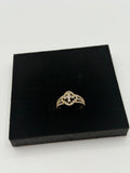 Anillo Trébol Brillante – Oro 14K 100% Certificado